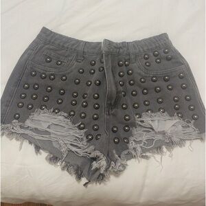Studded Jean shorts